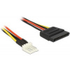 Delock napájecí kabel SATA 15 pin samec > 4 pin floppy samec 15cm 83918