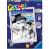 Ravensburger Maľovanie podľa čísel. Maľovanka CreArt pre deti. Husky 202157