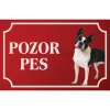 Bostonský teriér - Kovová tabuľka POZOR PES