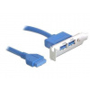 DeLock záslepka 1x interný 19pin USB 3.0> 2 x USB 3.0-A samica externé - low profile