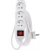 Emos P1313R, predlžovací kábel, 3 zásuvky, 3m, s vypínačom, biely P1313R