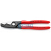 KNIPEX 95 11 200 Kabelové nůžky s dvojitým břitem 200 mm, plastové návleky, brunýrované