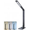 Solight LED stolná lampa stmievateľná, 8W, displej, zmena chromatickosti, hliník, čierna WO59-B
