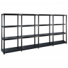 Úložný regál 4patrový černý 244 x 30,5 x 130 cm plast Černý 3059859