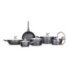 Sada hrncov BANQUET Diamon Matte Grey 11ks