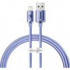 Kábel Baseus CAJY000005) Crystal Shine Series USB Type A - Lightning 2,4A, 1,2 m fialový