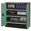 Skriňa na chemikálie Systema CS-103F, 3 výsuvné vane, zelené skladacie dvojkrídlové dvere