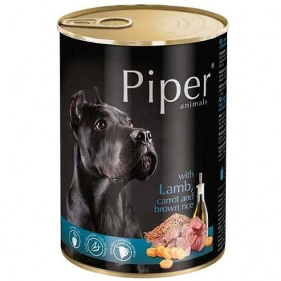 Piper Adult konzerva pre dospelých psov jahňa, mrkva a hnedá ryža 400 g