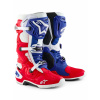 Boty TECH 10 limitovaná edice FORTITUDE, ALPINESTARS (bílá/modrá/červená, vel. 43)