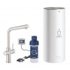 Grohe Red - Drezová batéria Duo s ohrevom vody a filtráciou, zásobník L, supersteel 30325DC1