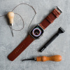 Vidra Brand KOŽENÝ REMIENOK NA APPLE WATCH ULTRA - HNĚDÝ KOVANIE (zapínania, adaptér): ČIERNY