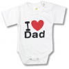 BABY´S WEAR Kojenecké body, krátky rukáv - Dad, biele veľkosť: 92 (18-24m)