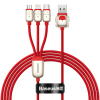 Dátový kábel Baseus Year of the Tiger 3 v 1 - USB na typ C, Lightning, Micro USB - 3,5A 1,2 metra (CASX010009) červený