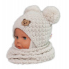 BABY NELLYS Pletený nákrčník / komínok - ecru Baby Nellys