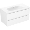 Mexen Orio, kúpeľňová skrinka 90 cm s umývadlom Vela, 2 zásuvky, biela matná, 91A10-09047-2-BFF01-W23M01