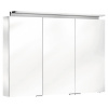 KEUCO Royal L1 závesná zrkadlová skrinka s LED osvetlením, 3 dvierka + 2 vnútorné zásuvky, 1000 x 742 x 150 mm , strieborná eloxovaná, 13604171312