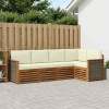 Rohová sofa sada s polštářem 4 pcs Přirozená a Krémová 3384346