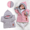 Baby Nellys Rastúci obojstranný svetrík s kapucňou Hand Made ružová-sivá