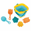 WOOPIE BABY Set skladacie vedierko s hrabľami, špachtľa, formičky, modré