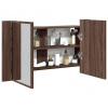 zahrada-XL LED kúpeľňová zrkadlová skrinka hnedý dub 80x12x45 cm akryl 834953