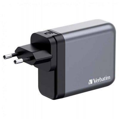 VERBATIM GaN Nabíječka do sítě GNC-100, 100W, 3x USB-C, 1x USB (32202)
