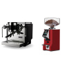 Rocket Espresso Bicocca, black + Eureka Mignon Specialita Smart, CR ferrari red