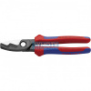KNIPEX 95 12 200 Kabelové nůžky s dvojitým břitem 200 mm, vícesložkové návleky, brunýrované