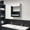 vidaXL LED kúpeľňová zrkadlová skrinka betónová sivá 50x14x60 cm - Sivá - 49134-4348