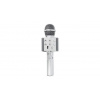 Karaoke mikrofon s reproduktorem WS-858 – stříbrný (Karaoke mikrofon a Bluetooth reproduktor WS-858 – stříbrný mikrofon s funkcí změny hlasu, přehráváním z USB a TF karty, ideální na karaoke pro děti