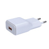 Solight DC51 USB nabíjecí adaptér, fast charge: 1x USB Qualcomm, 5V2A/9V1.5A/12V1A, AC 230V, bílošedý