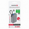 SWISSTEN, Power Bank, Li-Pol, 5/9/12V, nabíjanie mobilných telefónov a in., 22013977, 25000mAh, USB-C + USB-A, 100W, čierna