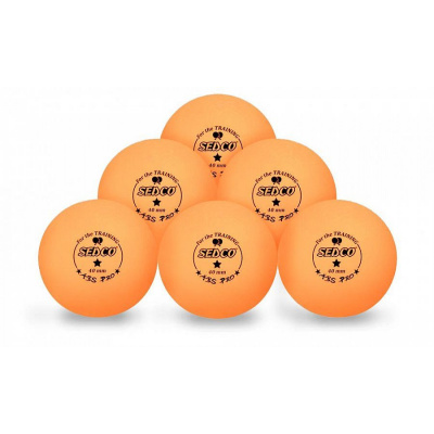 Loptičky na stolný tenis SEDCO for TRAINING 1* CELL FREE 6ks oranžová