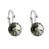 PAVONA Strieborné náušnice visiace s krištálmi Swarovski čierne okrúhle 31229.3