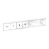 Hansgrohe RainSelect - Podomietkový termostatický modul pre 3 spotrebiče, matná biela 15381700