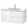 Duravit Brioso - Umývadlová skrinka 55x102x48 cm, 2 zásuvky, lesklá biela BR410302222