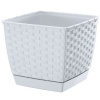Prosperplast RATOLLA SQUARE s miskou 1,5l ratan biela DRLK145
