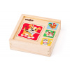 Woody Minipuzzle Zvieratká v drevenej krabičke
