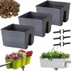 Form-Plastový kvetináč 29,5 cm x 29 x 20 cm biely plast (3x balustrádový box Wave 30, balkónový kvetináč + keramzit 5l)