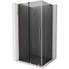 Mexen Velar L, sprchový kút s posuvnými dverami 100 x 85 cm, 8mm šedé sklo, medená matná, 871-100-085-43-65