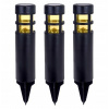 Záhradná solárna lampa so zápichom sada 3 ks čierna
