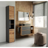TOPESHOP S30, kúpeľňová skrinka, antracit / dub Artisan
