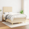 vidaXL Boxspring posteľ s matracom krémový 120x200 cm látka - Krémová - 116594-194559