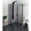 POLYSAN ZOOM LINE BLACK 90cm ľavý sprchový kút štvrťkruhový, profil čierny matný, sklo číre, ZL2615BL