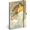 NOTIQUE Notes Alfons Mucha – Hudba, linajkovaný, 13 x 21 cm