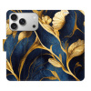 Flip pouzdro iSaprio - Apple iPhone 17 Pro - GoldBlue s kapsičkami na karty (Flipové knížkové pouzdro, obal, kryt iSaprio s přihrádkami na karty a motivem)