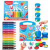 Mapované pastelky 12 ks + Mapované prstové farby 812510 4x80 ml (Prvé pastelky a prstové farby pre ročné dieťa 1+ zmapované)