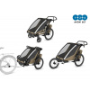 Thule Chariot Cross 2 G3 DOUBLE Faded Khaki + bike set + kočíkový set + bežecký set