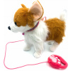 Interaktívny psík na vodítku chodí šteká pes