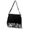 Dámska kožená crossbody kabelka čierna na rameno Luka 25-017