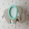 Detské nástenné svietidlo - sloník šedo-tyrkysový